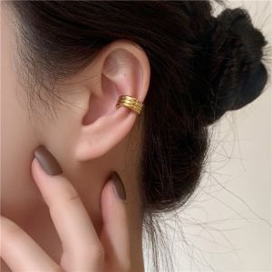 French Style Elegant Holeless Earrings Luxury Tiara Clip-On Fashionable New Arrival for Women Titanium Steel Jewelry Accessories