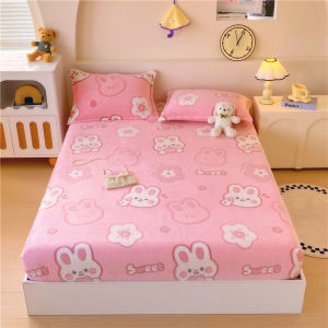 Dansunreve nhung dày bedsheet mềm mại ấm đàn hồi in hoa Ra Bọc Nệm duy nhất/Nữ Hoàng/nệm King bảo vệ