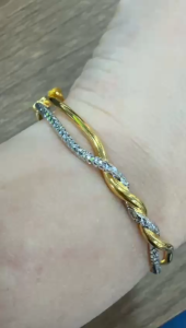 Poh Heng Jewellery 22K Interlace Bangle in Yellow White Gold[Price By Weight]