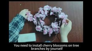 led String Light with Cherry Blossom Bedroom Wedding Holiday Decoration Artificial Flower Vines Fairy String Lights USB 8 Modes
