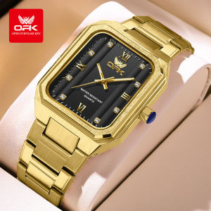 OPK นาฬิกาข้อมือกันน้ำผู้ชายแฟชั่นสไตล์ใหม่นาฬิกาควอทซ์สแตนเลสส่องสว่างสินค้าที่มีคุณภาพ (รับประกัน1ปี)