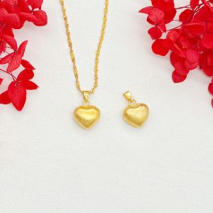 XT đồ trang sức Hàn Quốc 24K Frosted mặt trang sức chủ đề Tình yêu thời trang vòng cổ phụ nữ 916 mạ vàng gốc