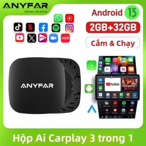 Hộp Điều Khiển Thông Minh ANYFAR 3 Trong 1 Tích Hợp CarPlay Android Auto Không Dây Android 13 Bộ Nhớ 2G RAM 32G Hỗ Trợ Youtube Netflix Kết Nối Tự Động.