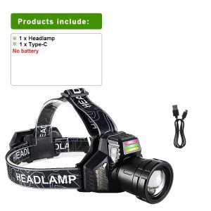 Ultra Bright LED Headlamp 88900000LM IR Sensor Headlight Type-c Rechargeable Head Flashlight 18650 Powerful Fishing Work Lantern