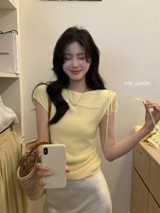 CHOEFULYN | Fashionable Dopeamine Off-Shoulder Top with Belt and Design