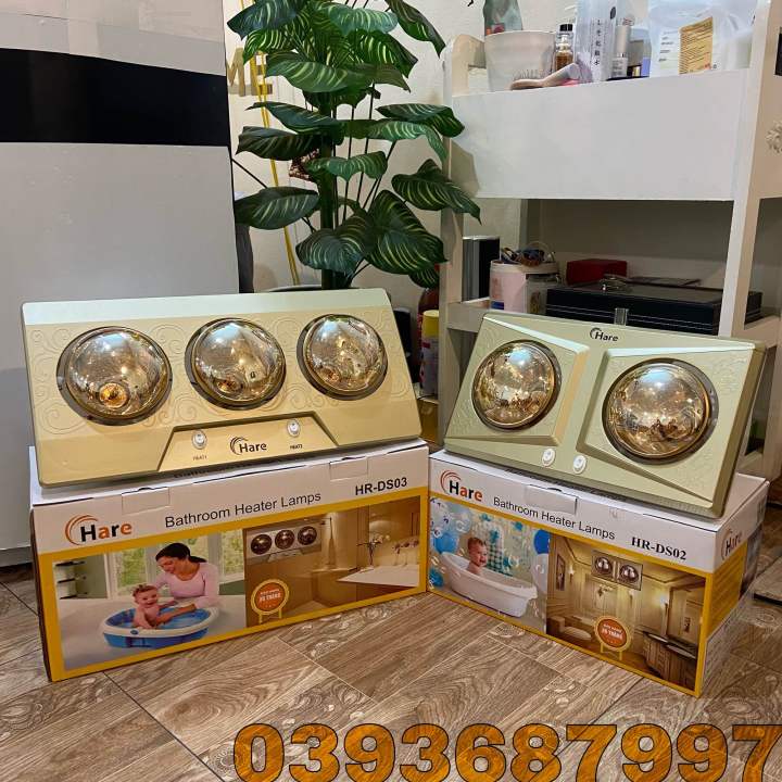 🥰Đèn Sưởi Nhà Tắm 2-3 Bóng Hare Làm Ấm Nhanh-Không Gây Khô Da-Công Suất ...