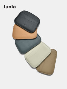 Lunia Ultra-Thin Genuine Leather Card Holder Soft Cowhide Driver License 5 Slot Wallet Retro Style Pure Color Youth-oriented