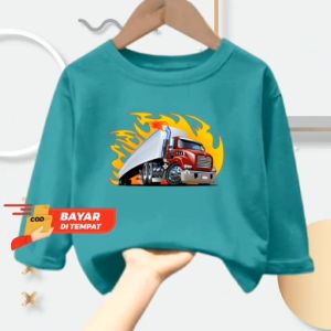 Pakaian atasan anak usia 1-12 tahun Cewek/Cowok Truck Fire