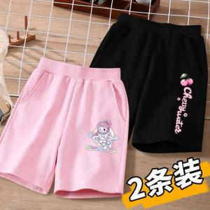Pure Cotton Girls Shorts Summer New Style Thin Five-Point Sports Casual Pants Childrens Internet Celebrity Model Breathable