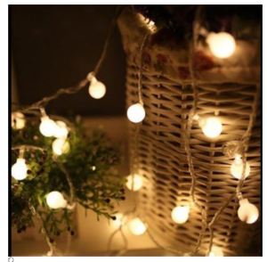 Dây Đèn Led Cherry Ball 8m Dùng nguồn 220V có giắc nối trang trí noel giáng sinh cây thông ngoài trời