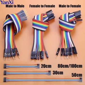 20/30/50/80cm 1m Dupont Cable Ribbon Jumper Wire Kit 10Pin Male Female 28AWG Copper Line Set 2.54mm Terminal Connection Wire