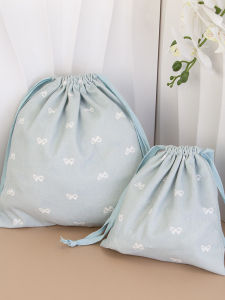 Portable Drawstring Storage Bag Cosmetic Lipstick Organizer Bag Eye Glasses Small Cloth Bag Sanitary Towel Storage Pouch