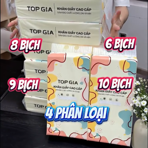Khăn Giấy Top Gia Đa Sắc Giấy Ăn Giấy Rút Giấy Vệ Sinh Treo Tường 1280 Tờ 4 Lớp Chính Hãng