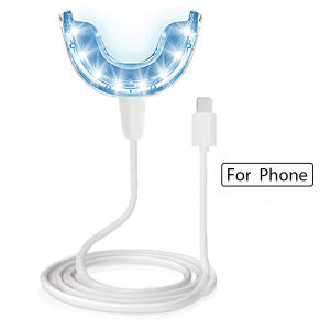 Thiết Bị Làm Trắng Răng Bằng Đèn LED Xanh Thông Minh Di Động Sạc USB/Điện thoại/Android/Type C Kèm Khay Giữ Răng