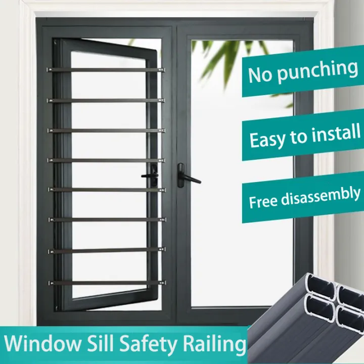 Security Railing Over Windows Customize 3pcs Anti-theft window invisible window guardrail child ...