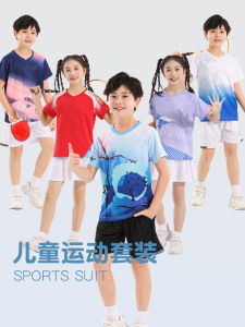 ชุดฝึกแบดมินตันแห้งเร็วสำหรับเด็ก ชุดกีฬาเทนนิสสำหรับเด็กชายและเด็กหญิง ชุดกีฬาฤดูใบไม้ผลิ 2025 ชุดกระโปรงสั้นเสื้อผ้ากีฬา