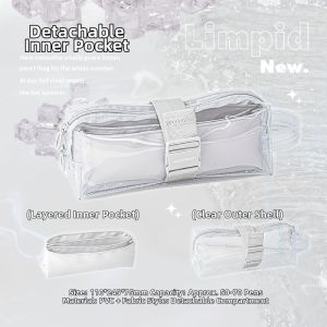 MS.BOOK | Large Capacity Transparent Attractive Pencil Case