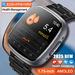 2025 New Blood Pressure Health Monitoring Smart Watch Men ECG+PPG+HRV Blood fat Uric Acid Heart Rate Bluetooth Call Smart Watch