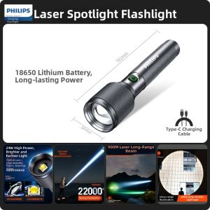 Philips | High Intensity Long Range Power Flashlight Rechargeable Durable
