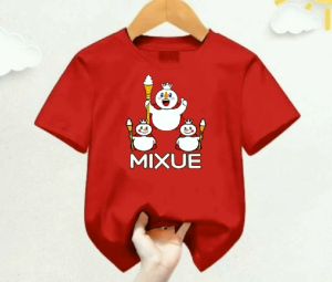Kaos Atasan Anak Usia 1-12 Tahun Mixue Three Lengan Pendek