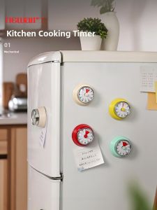 Kitchen Timer Magnetic Mechanical Countdown Self-Discipline Tool Cooking Timer Reminder Efficient Time Management Device