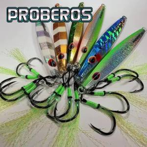 PROBEROS 1PC Mồi Câu Cá Nước Mặn Nhân Tạo Bass Mồi Kim Loại Rung Chậm Với Lông Vũ Nhân Tạo Móc Hỗ Trợ Mồi Cứng Dùng Cho Câu Cá Biển Sông Hồ 60-100g