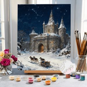 Painting By Numbers Winter Adult Oil Kit DIY Acrylic Paint Canva Artwork Canva Art Gift Home Decoration