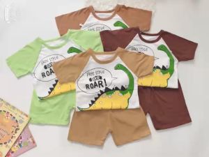 [MẪU MỚI] BỘ CỘC TAY CHẤT COTTON XUẤT XỊN IN HÌNH KHỦNG LONG CHO BÉ TRAI DỄ THƯƠNG 10-24KG. ẢNH CHỤP THẬT. VIDEO THẬT. BIBO BABY SHOP