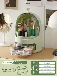 Hộp Lưu Trữ Mỹ Phẩm Chống Bụi Dung Lượng Lớn Có Thể Quay