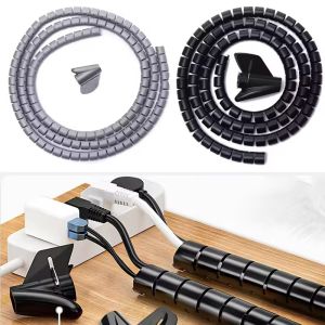 Flexible Spiral Cable Wire Protector Cable Organizer Computer Cord Protective Tube Clip Organizer Management Tools