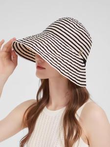 RORK | Sun Protection Fisherman Hat Women Stripe Large Brim Foldable Versatile