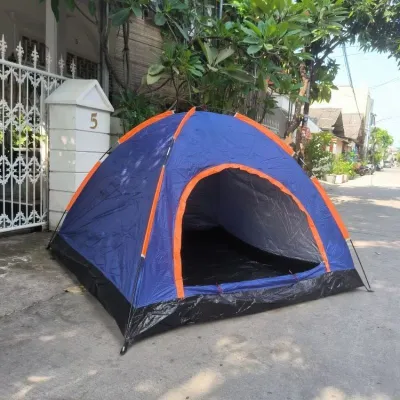 Tenda Camping Dome 4 Person Waterproof PE460 Fiberglass Frame Family Outdoor Tent Camping