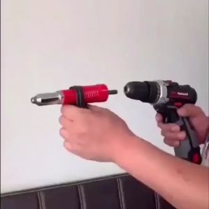 อะแดปเตอร์ตอกหมุด เครื่องมืออ่อนนุช เครื่องแกนดึง Electric Rivet Nut Gun Riveting Tool Cordless Riveting Drill Adaptor Insert nut tool Multifunction Nail Gun Auto Rivet