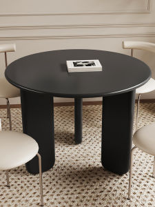 Modern Minimalist Nordic round Dining Table Luxury Small Apartment Casual Cream Style Coffee Shop Table Wooden Table No Assembly Required