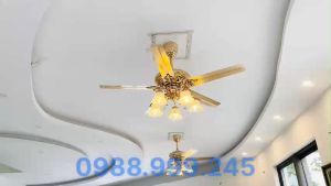 Quạt trần đènquạt trần 5 cánh 103 phong cách tân cổ điển trang trí phòng kháchkhách sạnbiệt thự ( tặng kèm bóng led )