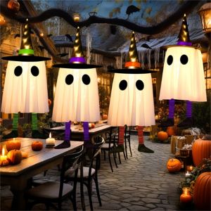 Halloween LED Specter Lights - DIY Hanging Ornaments Battery-Operated with Included Batteries for Trees Porches and Windows