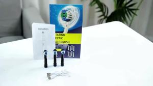 Electric Toothbrush Rotary Rechargeable Electric Toothbrush for Adults Rotating Electric Toothbrushes with 8 Soft Brush Heads