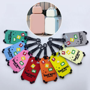 Cartoon PVC Soft Rubber Luggage Tag Baggage Handbag Label Creative Waterproof Boarding Pass Hangtag Travel Accessories