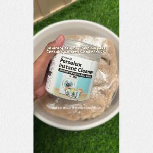 Porselux Serbuk Pembersih Noda Membandel Noda Jamur Pakaian Kerah Kuning Kemasan 250gr 500gr
