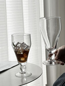 Ins Style Iceberg round Bead Juice Cup Bubble Water Fruit Tea Glass Cup Coffee Latte Cup for Restaurant Portable Transparent Glass