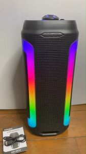 JMAX รุ่นQS-3632 ลำโพงขนาดพกพา พร้อมไฟ LED ฟังก์ชั่นครบ  สามารถเชื่อม2ได้ ดีไซน์สวย เสียงดี