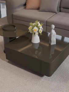 Italian Minimalist Square Coffee Table Set Designer Style Living Room Modern Luxury Home Furniture Rectangular Top