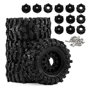 4PCS Short Course Truck Wheel Hubs & Tires 12/14/17mm Hex for 1/10 Arrma Senton Slash Tamiya MJX HPI Kyosho Upgrade Parts