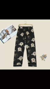 Spandex cartoon pajamas womens pajamas double-sided printing thickened fabric