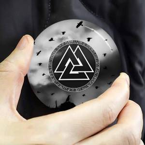 V-Valhalla V-Valknut Creative Tinplate Soft Button Pins Animal Icon Brooch Lapel Backpack Badge Accessories Pin