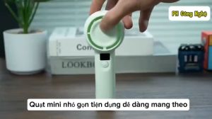Quạt Cầm Tay Mini A2 Tốc Độ Cao Làm Mát Nhanh Màn Hình Led Hiển Thị Mức Pin Kỹ Thuật Số Dung Lượng Pin Lớn