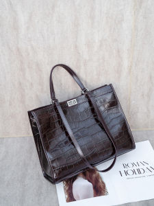 SIFULUN | Roomy Stylish Crocodile Grain Leather Shoulder Handbag