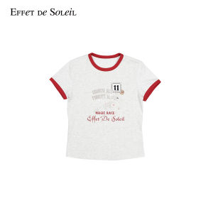 Red and White Stripe Printed T-shirt