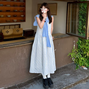 Y6Y | Waist-accentuating Striped College Style Dress