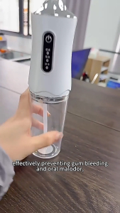 LESTOP Electric Water Flosser Teeth Cleaner Portable Dental Flosser Rechargeable Braces Oral Irrigator 4 Nozzles 220ml